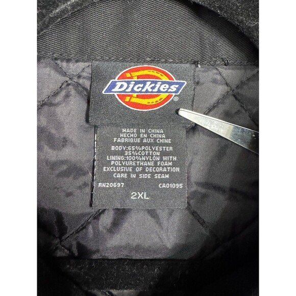 Vintage Dickies Jacket Mens 2XL Black Canvas Zip Work Eisenhower Bomber Mechanic - Picture 15 of 16